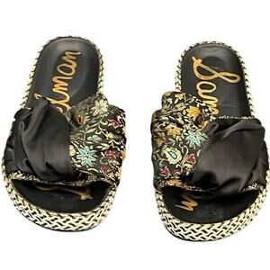 Sam Edelman Black and Floral Sandals